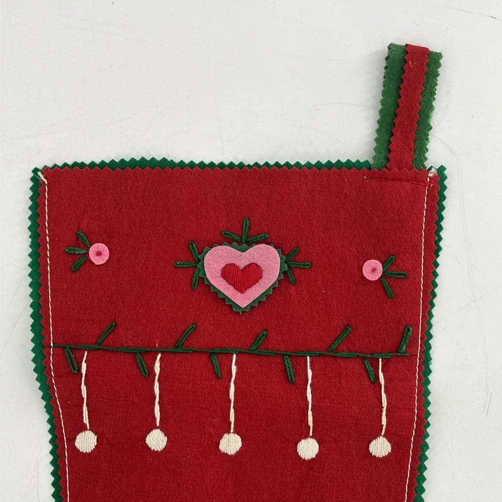 Vintage Kurt Adler Felt Christmas Stocking Snowman Handcrafted Stitch Korea, 20